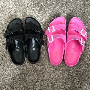 Birkenstock women’s sandals bundle- black and pink